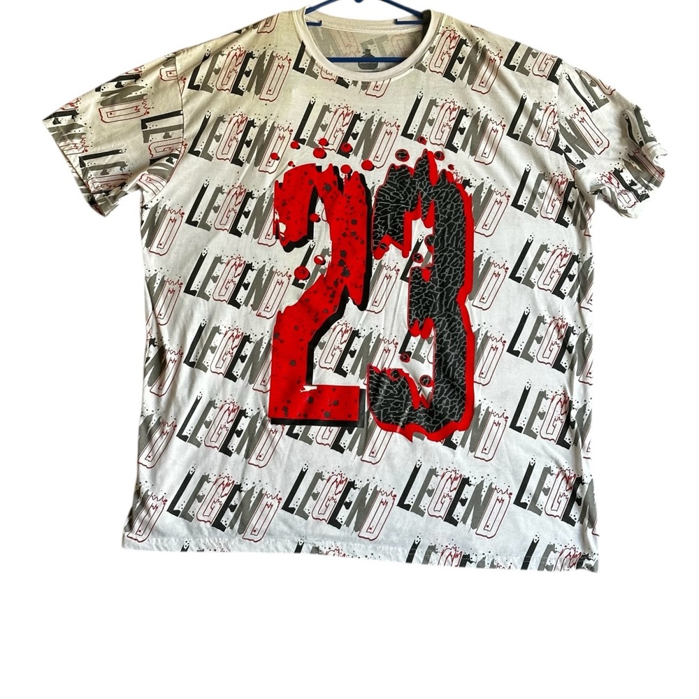 Launder Graphic Men's T-Shirt - Red and White Sz 4XL